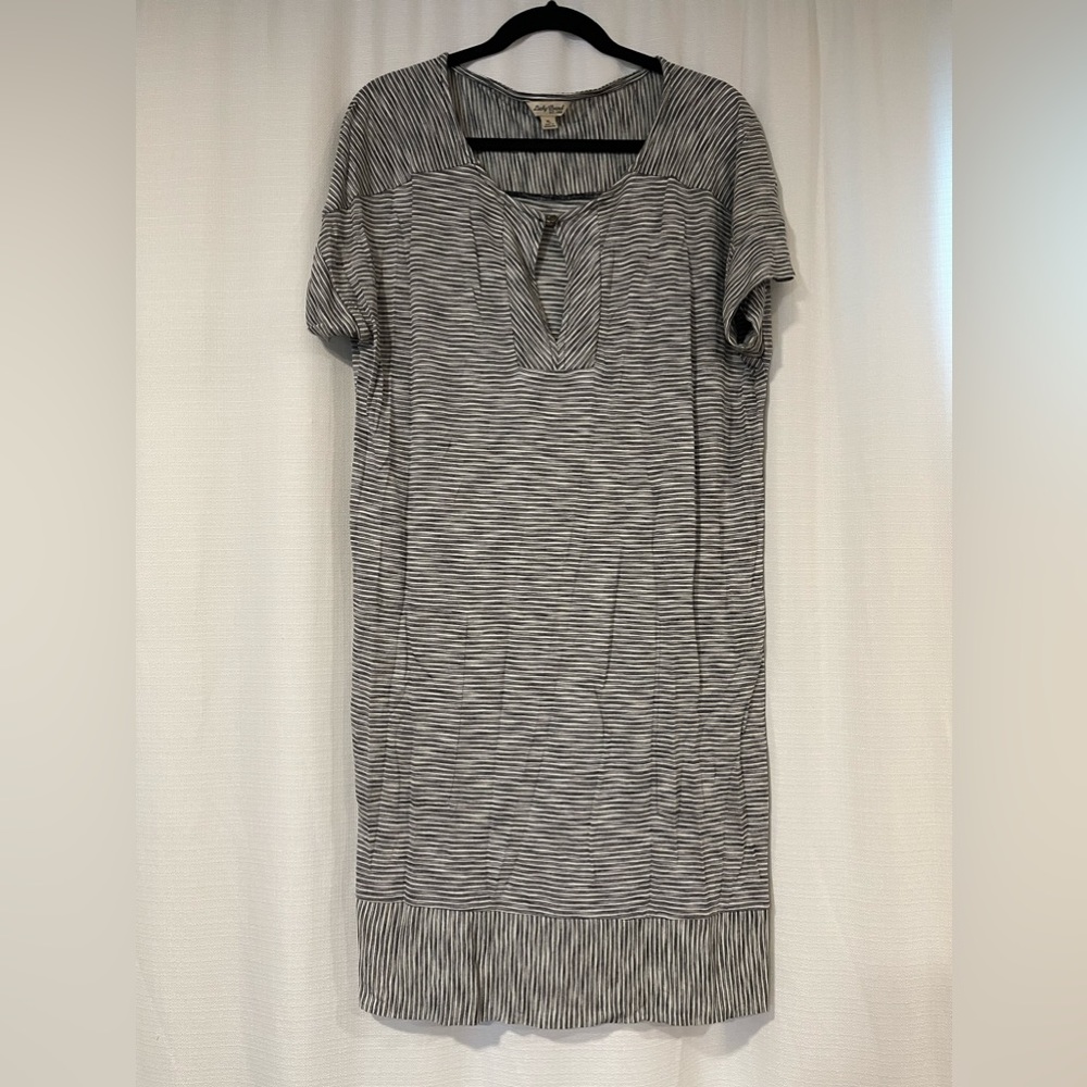 Lucky Brand - XL - Black & White Striped T-Shirt Dress